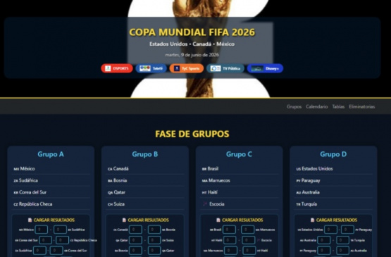 Un fixture interactivo con tablas y fechas